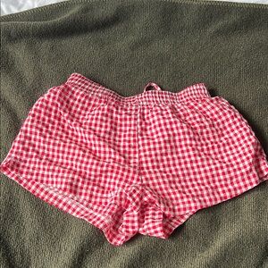 Princess Polly red gingham high waisted shorts